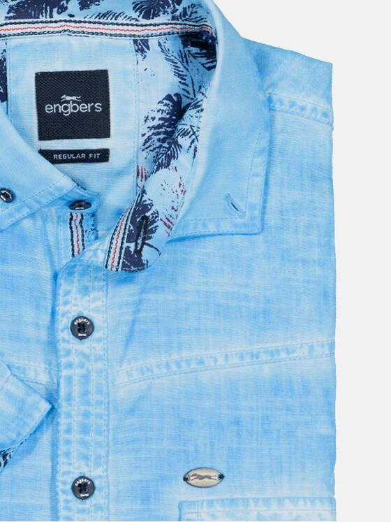 engbers Herren Kurzarm-Hemd regular Blau 35144