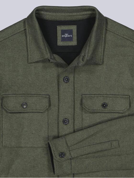 engbers Herren Sweatshirt im Overshirt-Design Oliv 39221