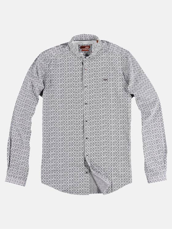 emilio adani Herren bedrucktes Hemd mit smarten Manschetten Blau 29324