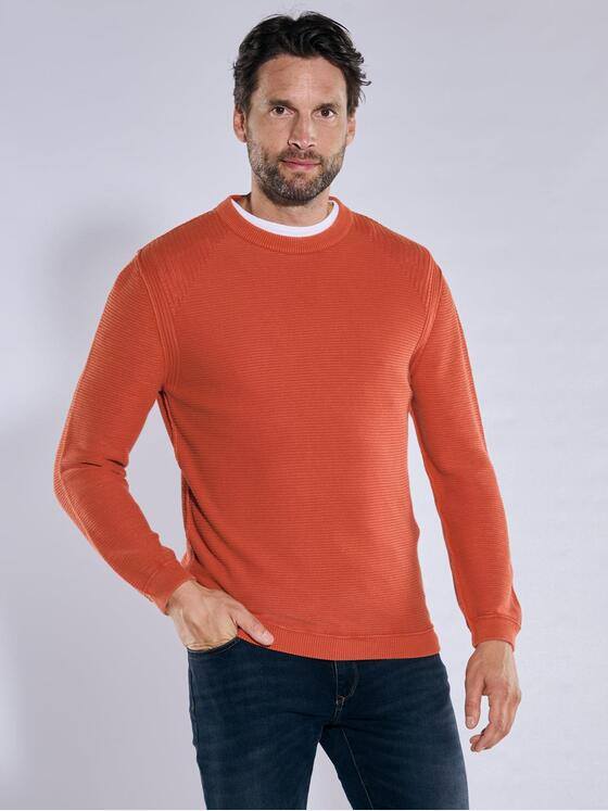 engbers Herren Pullover strukturiert Dunkelorange 38151