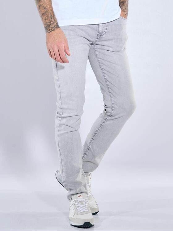 emilio adani Herren Modische Jeans mit geradem Bein Hellgrau 40595