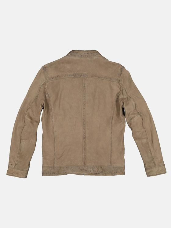emilio adani Herren Lederjacke aus Nubukleder Beige 32974
