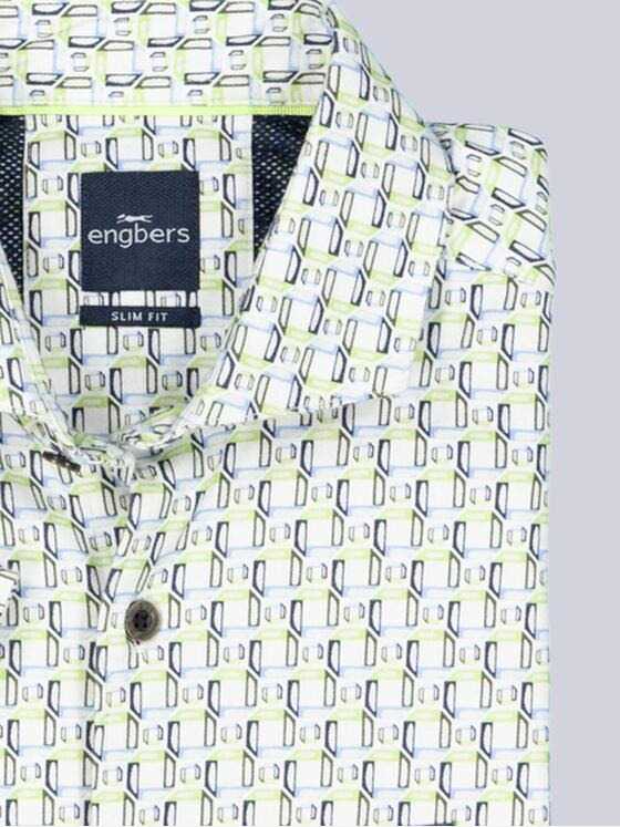 engbers Herren Kurzarm-Hemd gemustert Hellgruen 38951