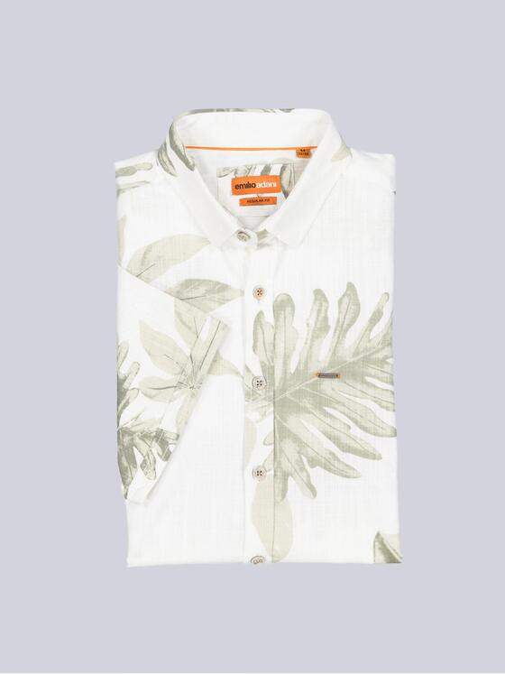 emilio adani Herren Kurzarm-Hemd  gemustert Khaki 38484