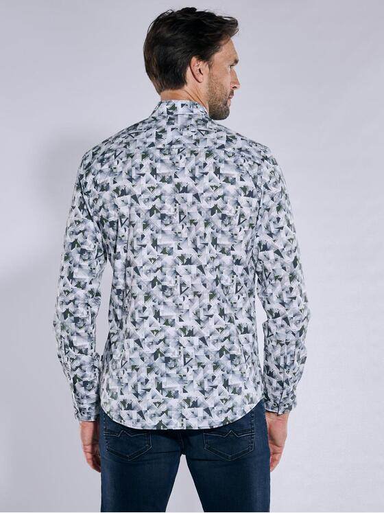 engbers Herren Langarm-Hemd gemustert Oliv 37641