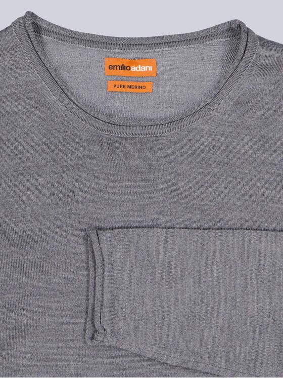 emilio adani Herren Pullover aus Merinowolle Silbergrau 39631