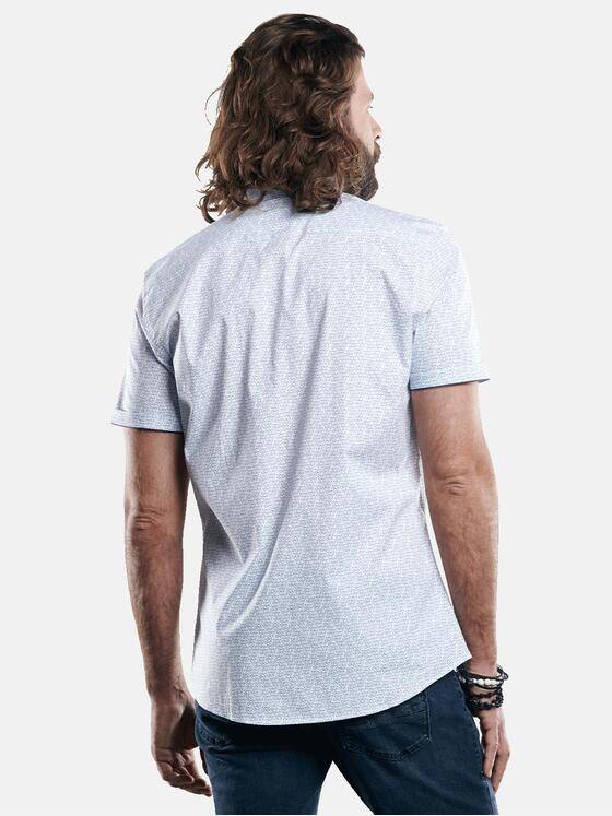 emilio adani Herren Kurzarmhemd mit sommerlichem Sonnenbrillen Druck Himmelblau 29741