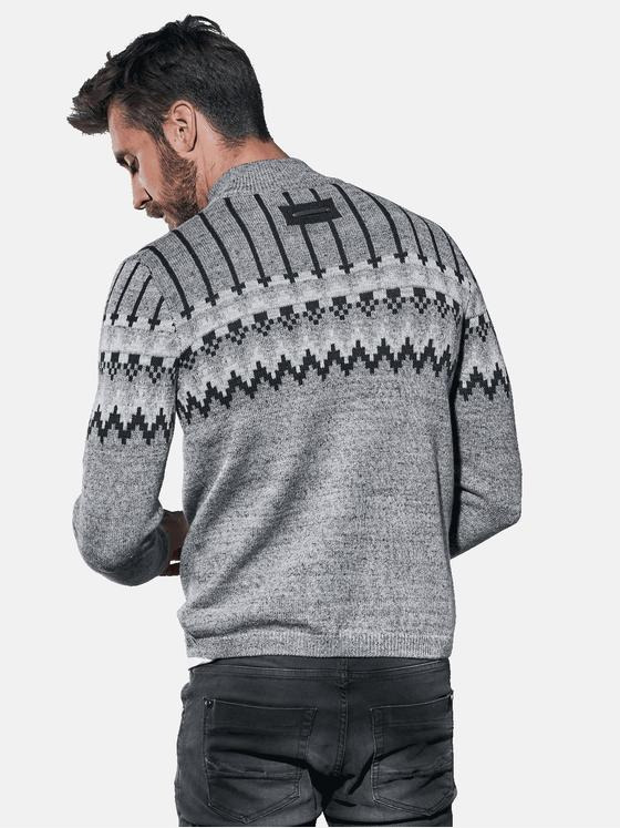 emilio adani Herren Gestrickter Norwegerpullover Grau 30849