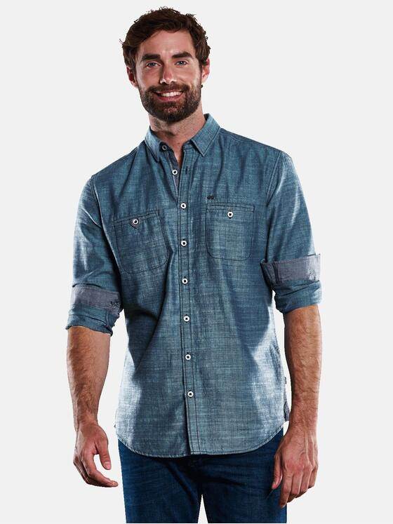 engbers Herren Langarm-Hemd strukturiert Hellblau 33380