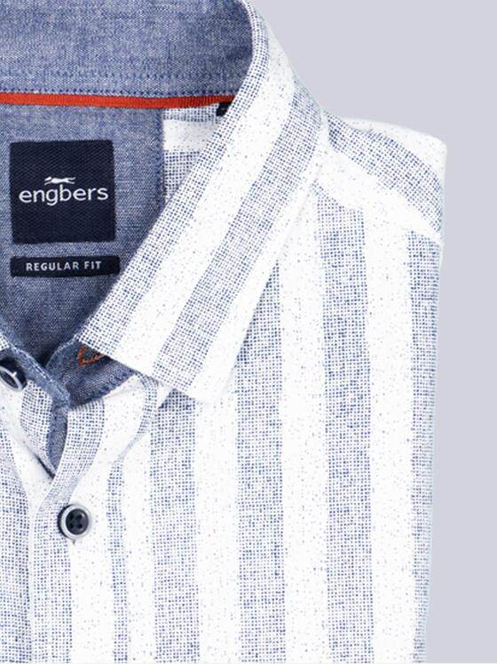 engbers Herren Langarm-Hemd strukturiert Marineblau 39127