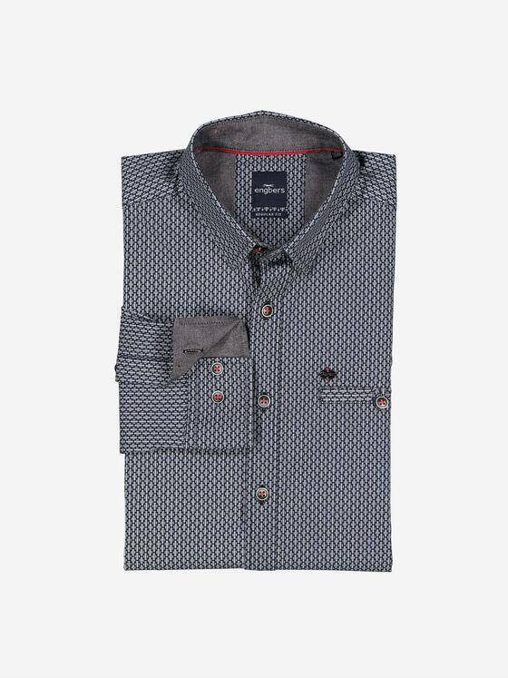 engbers Herren Langarm-Hemd gemustert Sand 37650