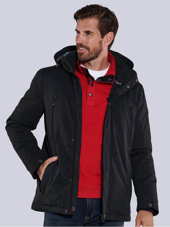 engbers Herren Jacke mit abnehmbarer Kapuze Schwarz 35421