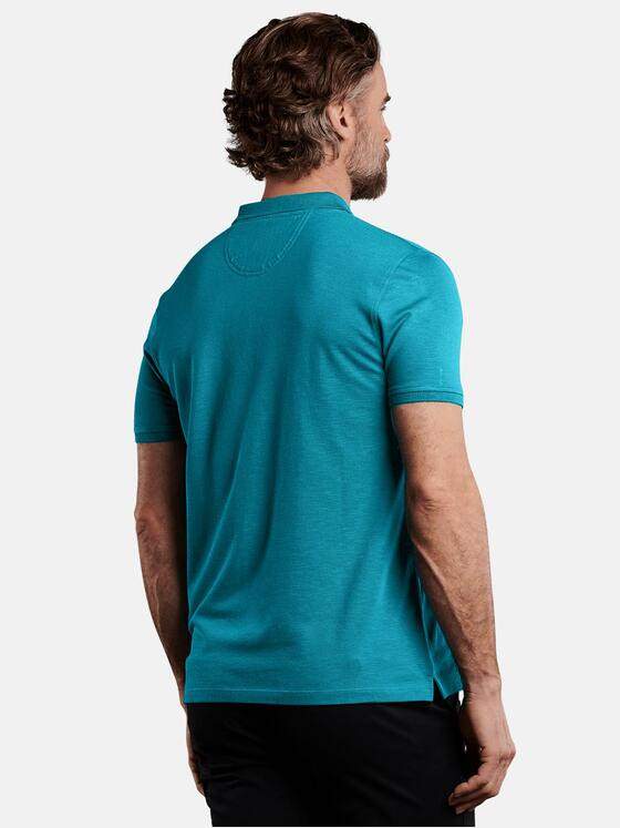 ENGBERS GERMANY Herren softes Poloshirt aus Baumwoll-Modal-Mix Cyangrün 29838