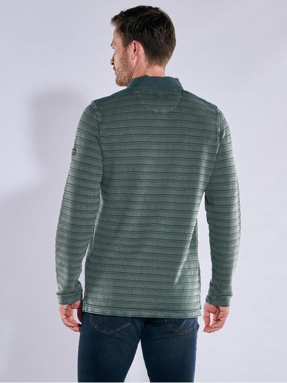 engbers Herren Langarm-Shirt mit Polo-Kragen Türkis 37297