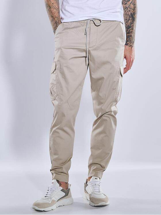 emilio adani Herren Cargo-Hose regular Grau 39001