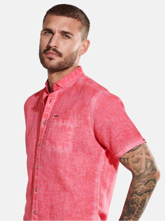 emilio adani Herren Kurzarm-Hemd uni Rot 31804