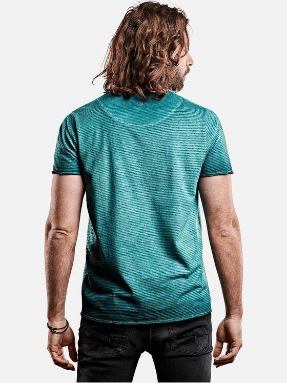 emilio adani Herren T-Shirt mit cooler Waschung Türkis 27979