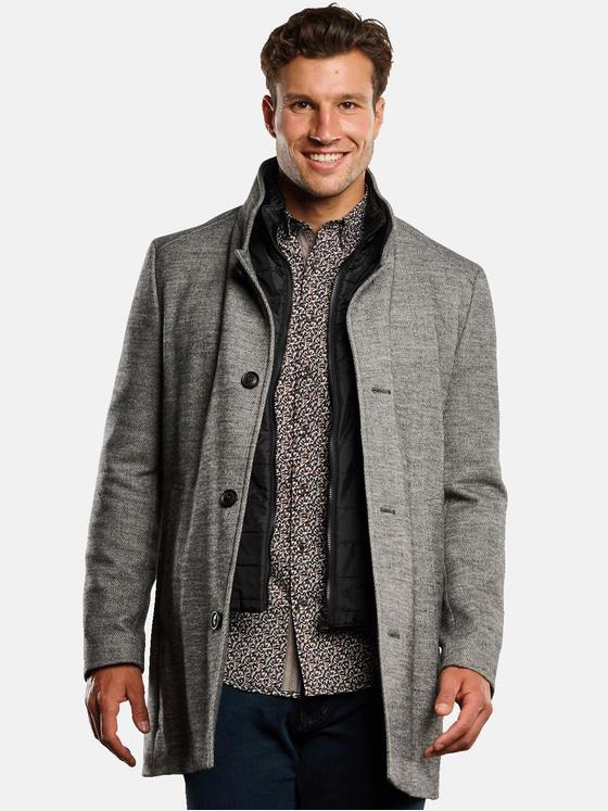 engbers Herren Mantel mit Inlet Schokobraun 33588