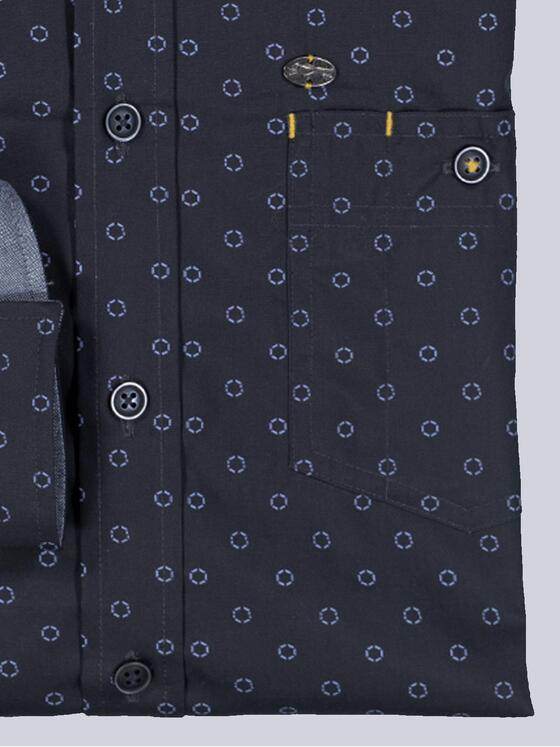 engbers Herren Langarm-Hemd gemustert Blau 36163