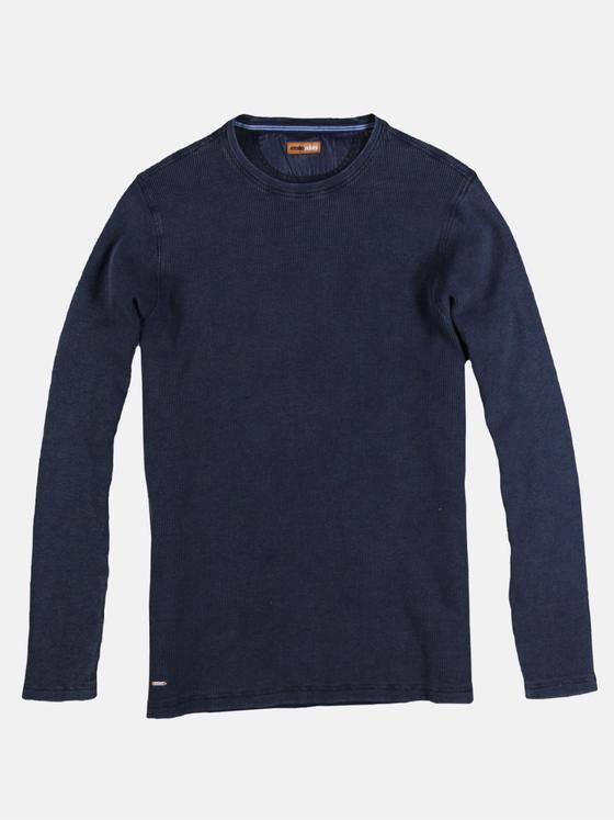 emilio adani Herren Rundhals Shirt aus reinem Baumwollmaterial Blau 30142