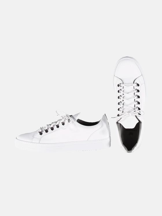 ENGBERS GERMANY Herren Sneaker mit edlen Metallschlaufen Weiß 31343