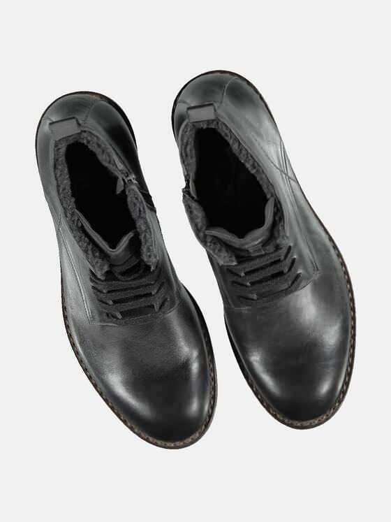 emilio adani Herren rockiger Lederboot Grau 25978