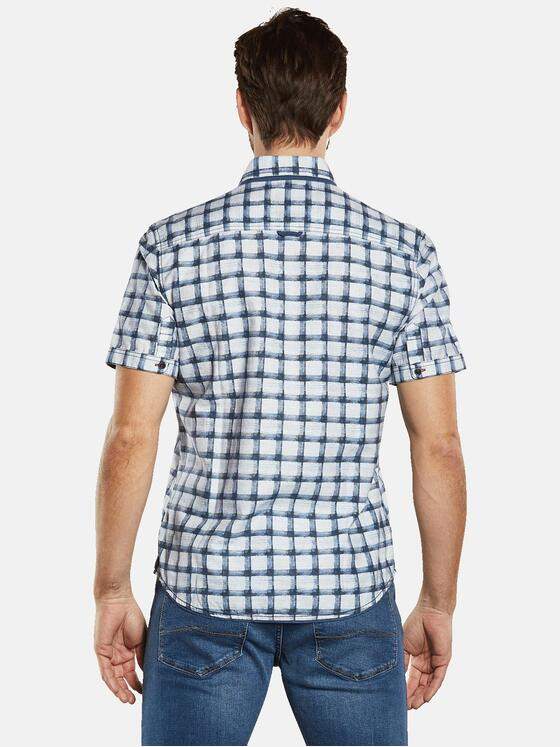 engbers Herren Kurzarm-Hemd kariert Blau 34355