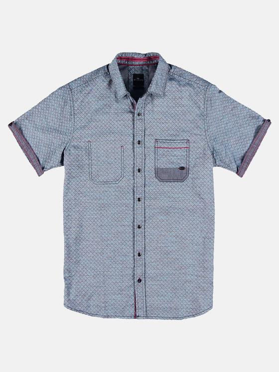 engbers Herren Kurzarm-Hemd strukturiert Cyanblau 31122