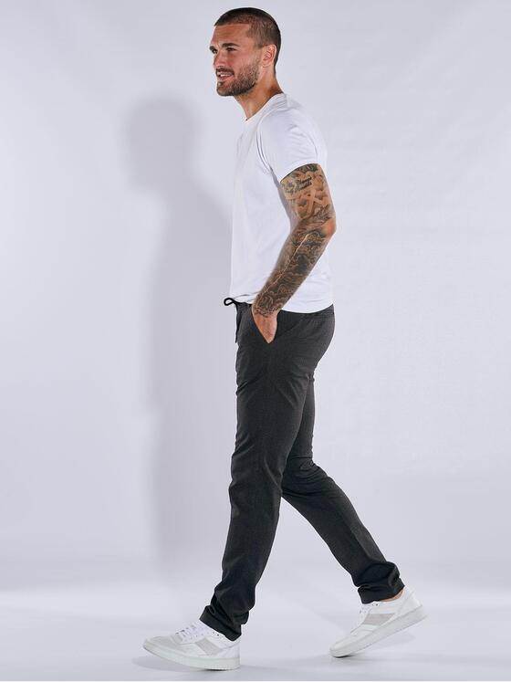 emilio adani Herren Chino mit Tunnelzug Anthrazit 38120