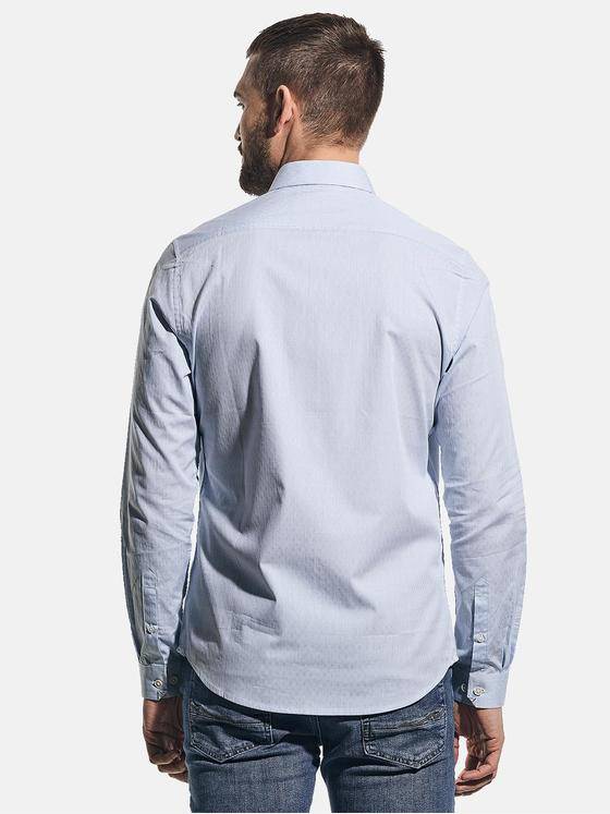 emilio adani Herren Modisches Langarmhemd mit dezenter Struktur Blau 31326