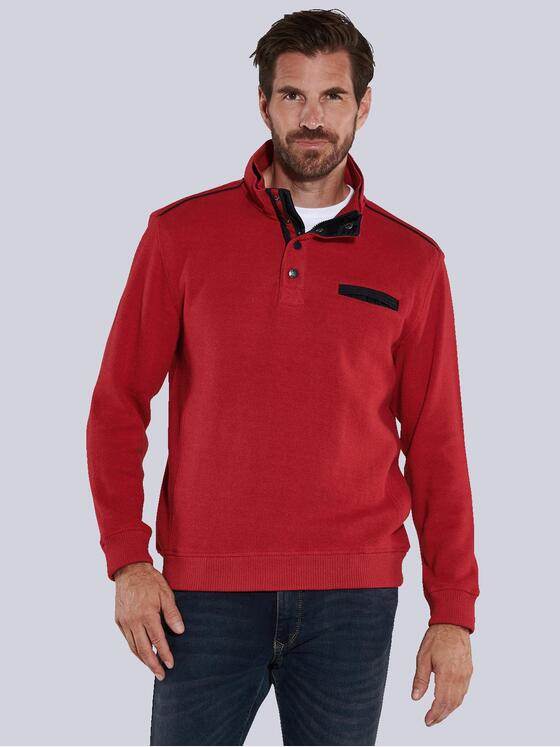 engbers Herren Sweatshirt mit Knopfleiste Rot 35642