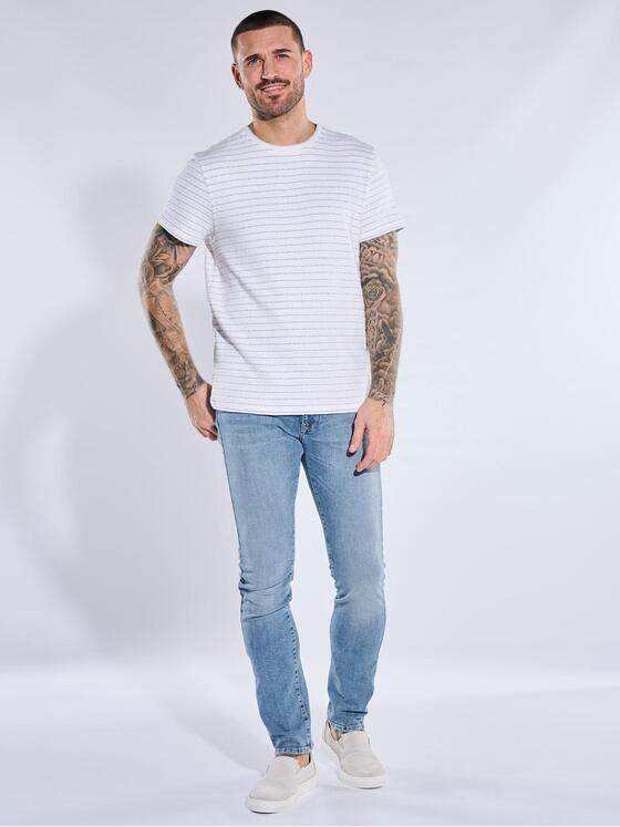 emilio adani Herren Rundhals T-Shirt Reinweiss 40462