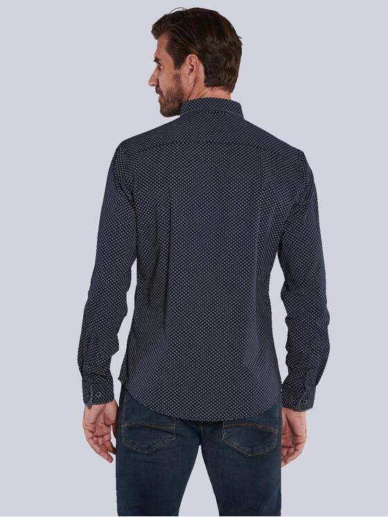 engbers Herren Langarm-Hemd gemustert Blau 36060