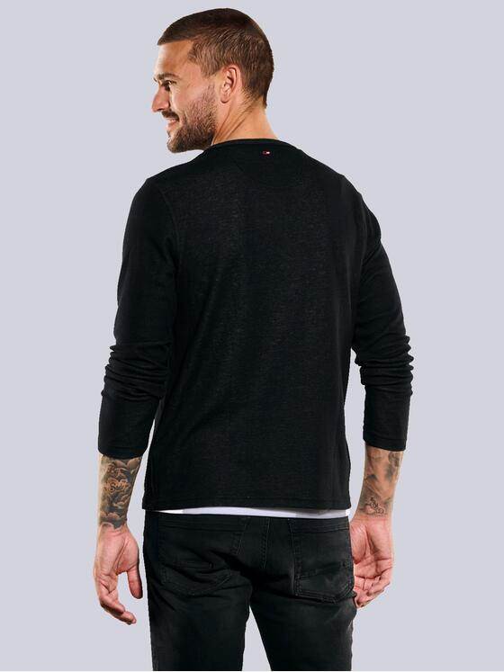 emilio adani Herren Pullover uni Schwarz 35621