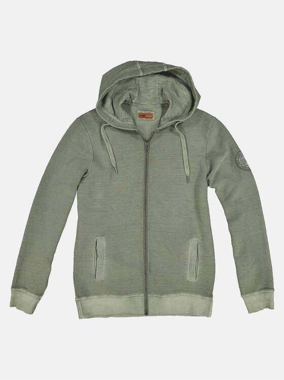 emilio adani Herren Sweatjacke mit Ottomanstruktur Grün 33450