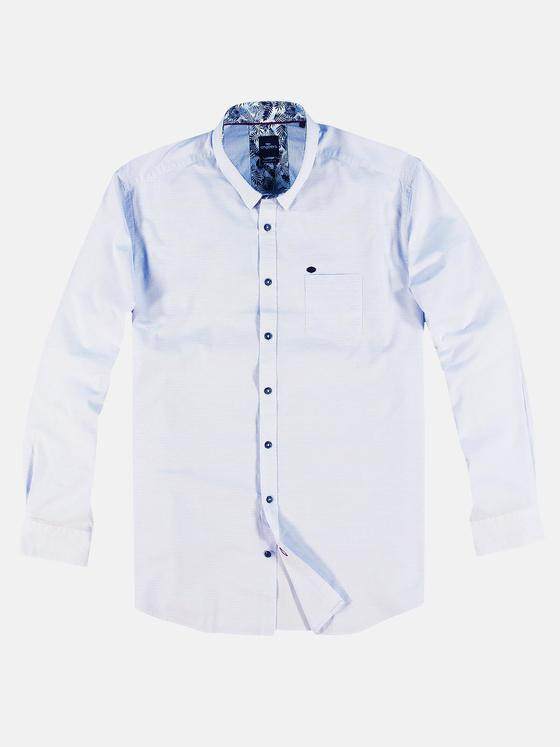engbers Herren Sommerliches Hemd mit floralem Muster Hellblau 30038