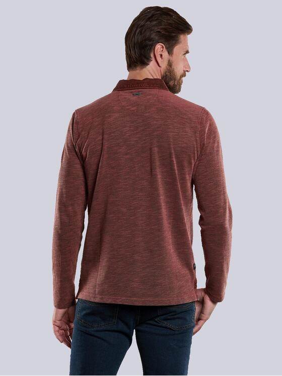 engbers Herren Langarm-Shirt mit Polo-Kragen Feuerrot 34178