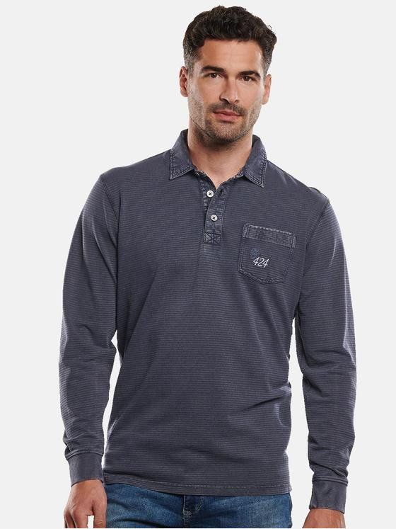 engbers Herren Polo-Shirt aus gewebtem Jersey Indigoblau 31915