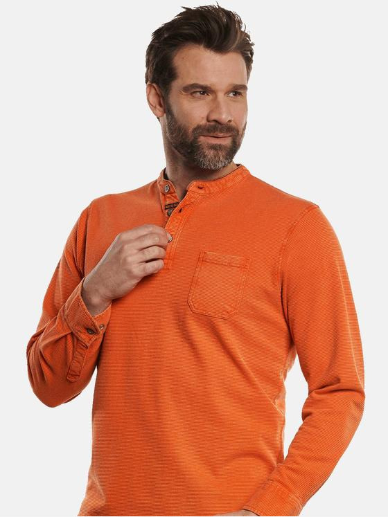 engbers Herren Henley Shirt Dunkelorange 32789