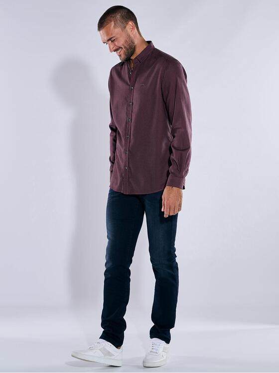 emilio adani Herren Hemd uni Magenta 37568