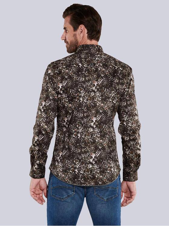 engbers Herren Langarm-Hemd gemustert Braun 35790