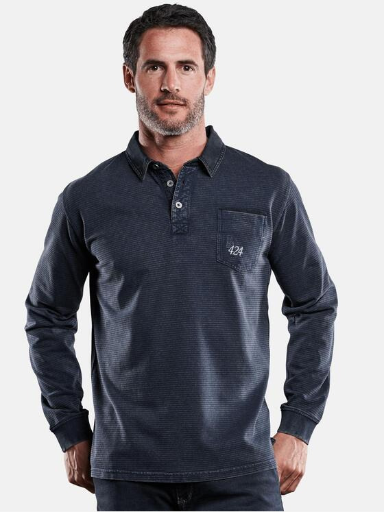 engbers Herren Poloshirt langarm Marineblau 28914