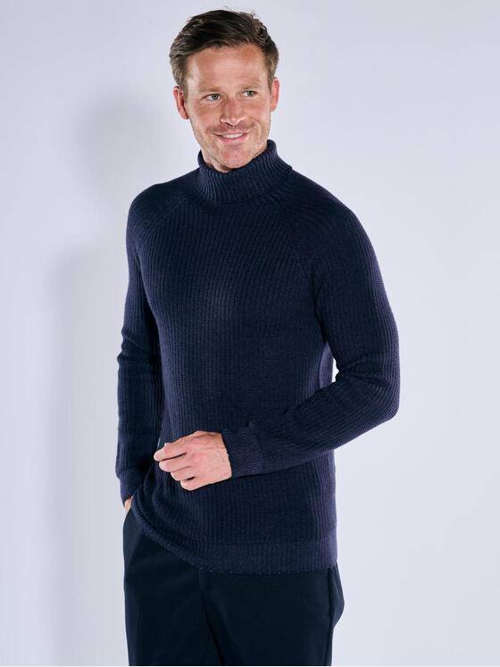 ENGBERS GERMANY Herren Pullover aus Merinowolle Marineblau 39701