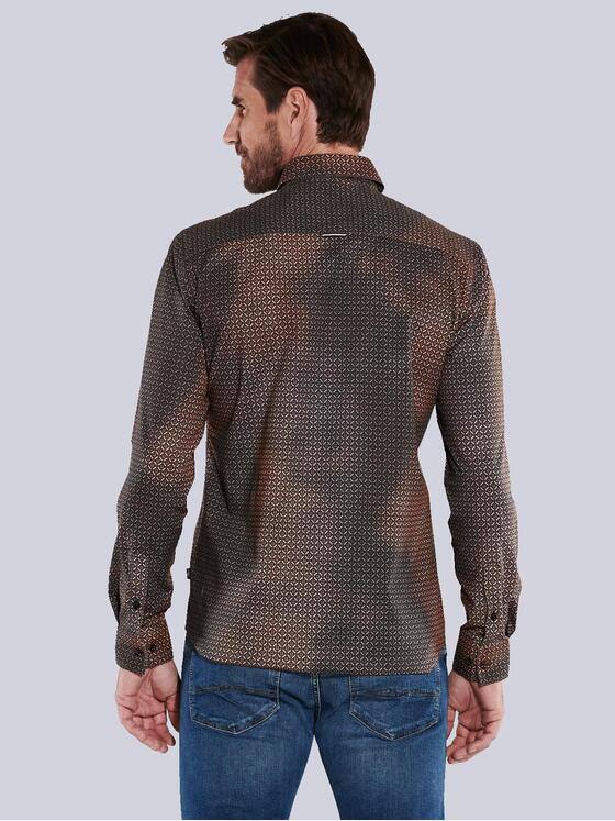 engbers Herren Langarm-Hemd gemustert Orange 35523