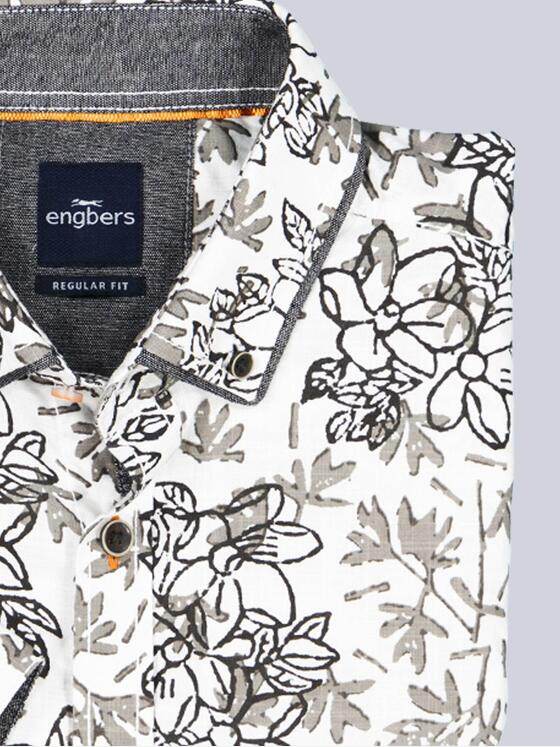 engbers Herren Kurzarm-Hemd gemustert Hellgrau 38777