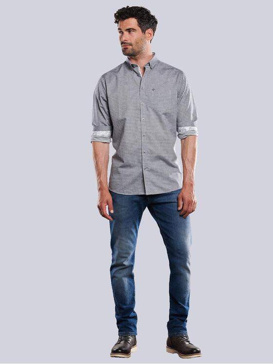 engbers Herren Langarm-Hemd gestreift Saphirblau 31683