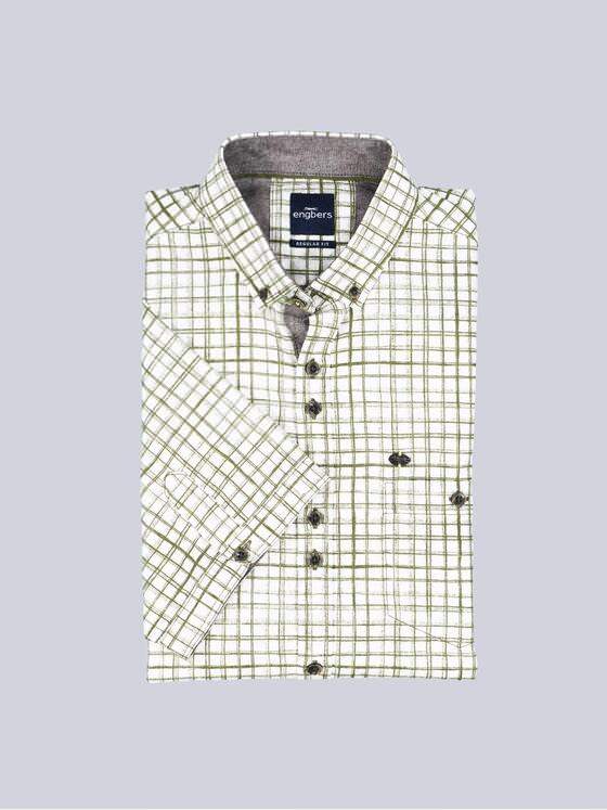 engbers Herren Kurzarm-Hemd kariert Oliv 38490