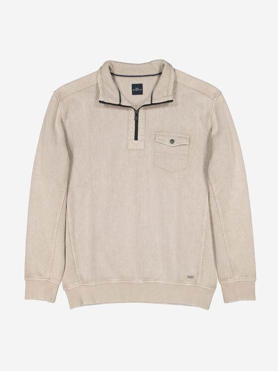 engbers Herren Sweatshirt mit Troyerkragen Braunbeige 37729