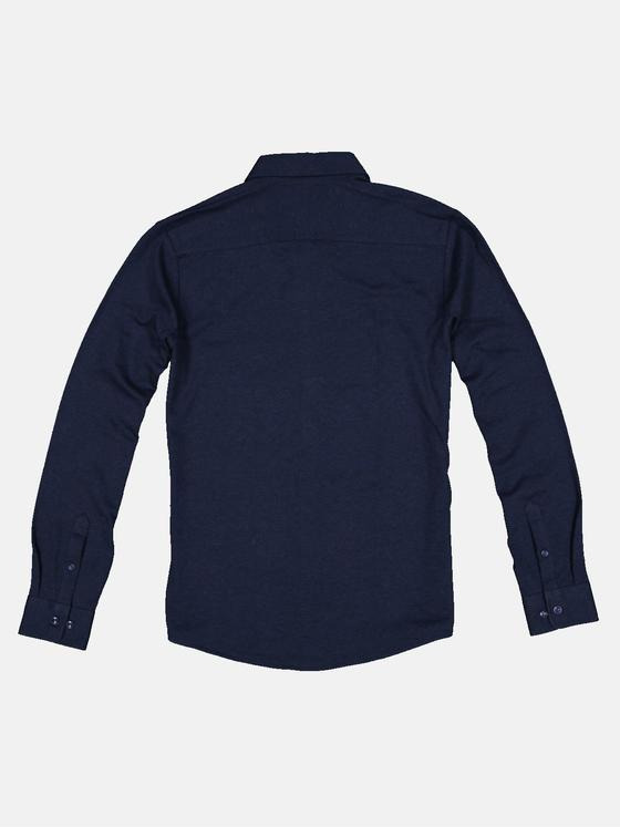 emilio adani Herren Langarm-Hemd in Jersey-Qualität Blau 32884