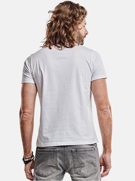 emilio adani Herren Rundhals T-Shirt Weiß 27497